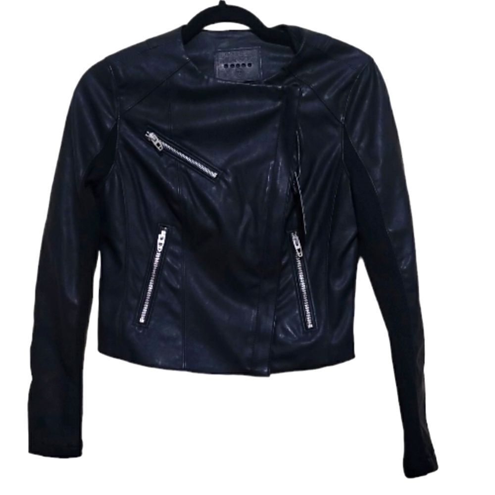 Blanknyc Women's Black Faux Leather Jacket Size XSmall NWT